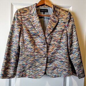 Isabel & Nina Multicolor Wave Pattern Knit Blazer